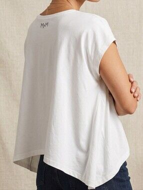 MxM White Oversized Swing Top Boxy Tee Cotton Lycra S/M Icelandic Design